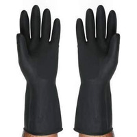 Padchaaya Rubber Cleaning Gloves | Reusable Gloves For Cleaning | Chemicals & Detergents Resistant | Pack Of 2 |Heavy Duty Hand Gloves|Hand Gloves For Dish Washing, Gardening & Cleaning (Black)