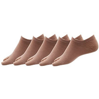 Rc. Royal Class Women's Solid Plain Cotton Loafer Thumb Beige Color Socks, Pack Of 5 Pairs, Free Size - Ankle Length