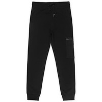Alan Jones Clothing Boys Cargo Solid Joggers Mid Rise Track Pants (Black_13-14 Years)