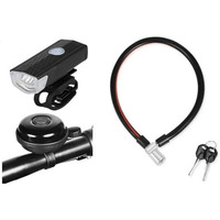 Gadget Deals Combo- Cycle Lights For Bicycle | Cycle Lights |3 Mode- Cycle Light | Cycle Bell | Cycle Lock For Bicycle | Cycle Light Kit | Cycle Lock | Cycle Lock With Key - Cycle Front Head Light