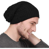 Umani Beanie Cap For Men Women Skull Slouchy Winter Woolen Knitted Inside Fur Men's Caps(Assorted Pattern) (Black, Free Size)