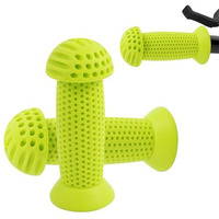 Proberos Kids Bike Handle Grip 3.9 Inches Soft Silicone Grip Sleeve Cover Porous Silicone Anti-Slip Grip Universal Children's Bicycle Grips For Scooter, Tricycle, Children's Balance Bike, Green