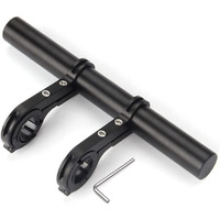 Skypearll Cycle Handle Bar Extender, Lightweight Durable Bicycle Handle Bar Extension Bracket For Holding Motorcycle E-Bike Lamp Speedometer Gps Phone Mount Holder, Cycling Accessories | Black |