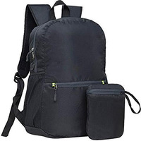 Fatmug Travel Athletic Backpack For Camping, Trekking- Foldable, Light-Weight (25 L, Black) (Medium Size)