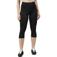Blinkin Women's 3/4 Skinny Gym Wear Tights For Women With Side Pockets : Perfect For Active Wear, Yoga & Workout - The Ultimate Gym Pants For Women & Girls (204,Black,Size_Xl)
