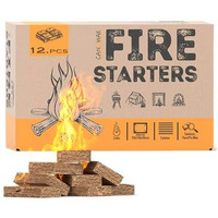 Soldtrue Bbq Wax Wood Blocks Fire Cube Camping Burning Outdoor Starter Tool Lighters Igniter Great Lighter For Chimney, Charcoal Grill (12 Cube)