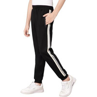 Alan Jones Clothing Boys Taped High Rise Joggers Trackpants (Black_15-16 Years)