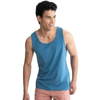 Damensch Men Neo-Cool Casual Tank Tops- Nautical Teal- Medium
