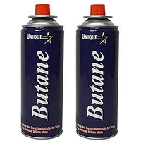 Butane Gas Can For Camping Stoves | High Pressure Flame Portable Liquefied Refill Canister | Welding Fuel To Refill Flame Lighters, Gas Torch Lighter (Pack Of 2)