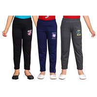 South Tree Girls Mid Rise Track Pant (2-16Yrs/Black:Navy:Charcoalmelange) (Pack Of 3) Regular, 13 Years-14 Years