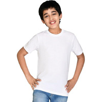 Nusyl Boys Solid Cotton T-Shirt | Round Neck | Half Sleeve | Plain-Regular Fit | White