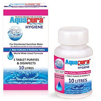 Aquapura Water Purification Tablets (Each Tablet For 10 Litres Water), 100 Tablets Pack (Water Purifier), 3 Years Shelf Life & Warranty