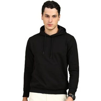 Alan Jones Clothing Men's Fleece Regular Fit Hooded Hoodies (Ss19-Rnhd11-Bck-L_Black_Large)
