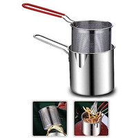 Freshdcart Fdca248 1.4 Liter Stainless Steel Deep Fryer Pot Pan With Universal Deep Bakset For Home Fries Kitchen Camping (Silver, Pack Of 1)