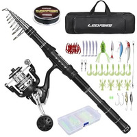 Proberos Fishing Rod Full Set, 8.9Ft Metal Carbon Fiber Fishing Rod With Fishing Accessories Set