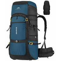 Mountile Enduro 55L Travel Backpack With Water Proof Rain Cover, Shoe Compartment - Camping Hiking Rucksack Trekking Bag (Englishblue) - Mtl05