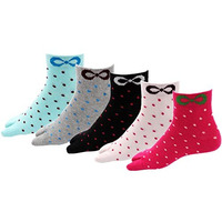 Rc. Royal Class Women's Ankle Cotton Polka Print Thumb Socks (Pack Of 5 Pairs, Multicolored, Free Size, Ankle Length)