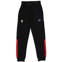 Alan Jones Clothing Boy's Regular Solid Mid Rise Joggers Track Pants (Black_15-16 Years)