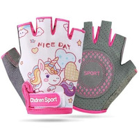 Proberos Fingerless Riding Gloves For Kids Teen Girls Unicorn Riding Gloves Skating Gloves Anti-Slip Padded Palm Design Breathable Sweat-Absorption Outdoor Sport Gloves, S