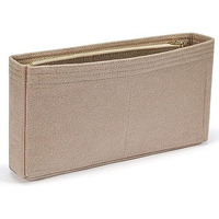 Greensheep Small Purse Organizer With Zipper, Felt Insert Bag Organizer Handbag Tote Liner Pouch For Women (Large, Beige)