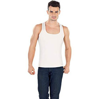 Dermawear Men Zenrik High Compression Shapewear Regular Fit Vest For Chest And Abdomen (White; Large)