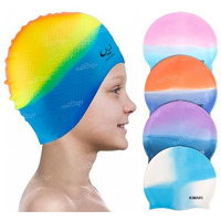 Zest 4 Toyz Multicolor Silicone Swimming Cap For Long Hair For Kids Boys Girls