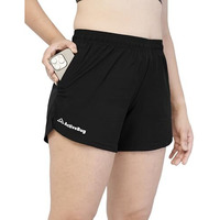 Activebug Dual Pocket Shorts For Women For Gym Wear Workout Running Walking Hiking Quick Dry High Performance High Waist (Medium, Black)