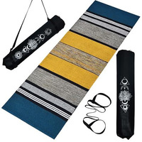 Luxe Looms - Yoga Mat For Women And Men, Size- 2X6 Feet (180X60Cm), Pure Cotton With 6 Mm Thick, Anti Slip Mat For Home Or Gym Yog Workout And Pilates, Washable Color- Green/Yellow