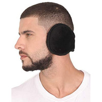 Fabseasons Black Headwear Faux Fur Ear Muffs/Ear Warmers - Behind The Head Style Winter Earmuffs For Men & Women