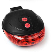 Inditradition Bicycle Laser Tail Light | Inbuilt 2 Laser & 5 Leds, Multi-Functional 7 Modes (Red)