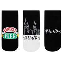 Balenzia X Friends Friends Logo & Central Perk Lowcut Socks For Women (Pack Of 3) - Black