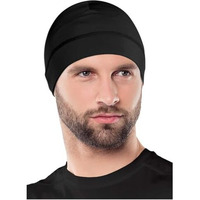 Paropkar Skull Cap Helmet Liner Cap For Men - Motorcycle, Cycling, Football Head Beanie & Hard Hat Liner - Sweat Wicking Cap (Black)