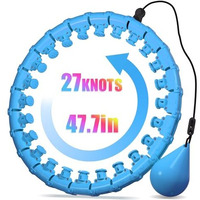 Argvsde Zibtrek Weighted Hula Infinity Fitness Hoop For Adult Weight Loss, 2 In 1 Smart Fitness Workout Hula Circle Hoops With 27 Detachable Knots, Exercise Fit Hoop Suitable For Women And Beginners