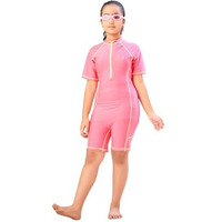 Aarika Girls Sports Wear Pink Colour Solid Nylon Swim Suit (4-15 Years)-(Sw-Shm-Ab-603)