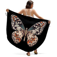 Sannidhi Beach Wear Dress For Women Butterfly Print Beach Dress Bikini Set For Women Beach Wear Lightweight Adjustable Straps Backless Wrap Long Dress Swimsuit Cover Up Beach Outfits For Women