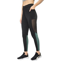 Blinkin Stretchable Gym Pants For Women Workout : The Ultimate Yoga Pants For Women | Gym Track Pants For Women With Mesh Insert & Side Pockets (5100, Black|D-Green,Size_Xl)