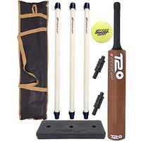 Toyshine Speed Up T-20 Combo Box Cricket Kit For Kids (Bat Size: 4, 5-10 Yrs) Outdoor Sports Toy Gift For Boys Girls Picnic Fun - Sstp (Brown)