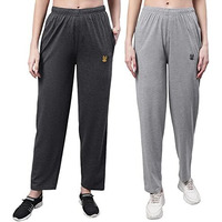 Mack Jonney Regular Fit Cotton Mid Rise Trackpant For Women (Pack Of 2)-D10_Ant_Mlg_002-Xl, Multicolor