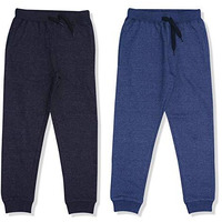 Yuv Boy's Regular Fit Trackpants (Pack Of 2)(Sb-2C1-L_Blue_9 Years-10 Years), Mid Rise