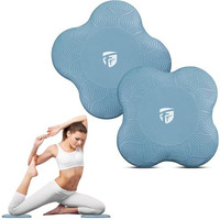 Firstfit Professional Yoga Knee Pad, Extra Thick Elbow Cushion Pad For Pilates Workout, Planks & Meditation, Anti-Slip Joint Protection Pad Pack Of 2 - Blue - (Size - 7.8L X 7.8W X 0.78Th)