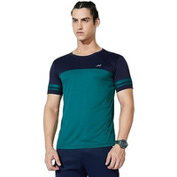 Amazon Brand - Symbol Men's Color Block Active Regular Fit T-Shirt Viridian Xl