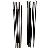 Inditradition Replacement Tent Pole Sticks For 4 Person Capacity Tents, Fiberglass Make (Black, 1 Pair, 7+7 Sticks, 155 Inches)