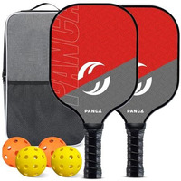 Panca Pickleball Paddle Set  Fiberglass Surface With Cushion Comfort Grip | Includes 4 Pickleball Balls & Paddle Cover Bag | Lightweight & Durable Outdoor Game Kit For Kids & Adults
