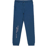 Alan Jones Clothing Boys Solid Cotton Mid Rise Joggers Track Pant (Blue_9-10 Years)