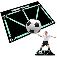 Proberos Kids Football Training Mat 23.6X35.4 Inches Soccer Shooting Skill Training With Guild Lines Mat Agility Training Mat Anti-Slip Diatom Mud Mat