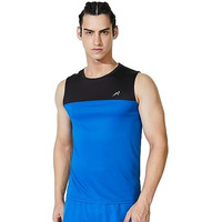 Amazon Brand - Symbol Men's Polyester Symactive Color Block Regular Fit Sleeveless Sports T-Shirt (Aw17-Sysp-05C_Black_Medium)