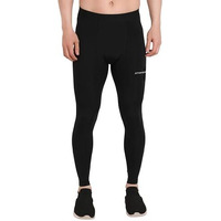 Athmonk Compression Nylon Lycra Lower High Rise Leggings Tights Yoga Pants For Men Boys-Workout Gym Exercise Running Cycling Training-Full Leg Sleeves-Cold Weather Sports Inner-Skinny Fit-Black,Large