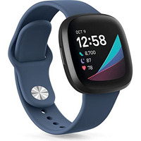 Tobfit Silicone Band For Fitbit Versa 3 4 Fitness Tracker,Soft Sport Strap For Fitbit Sense Fitness Tracker (Watch Not Included), Adjustable Wristband With Metal Buckle For Men Women