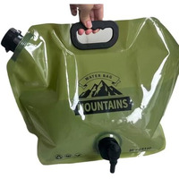 Kruvad Camping Water Saving Container Bag 8L Drinking Water Portable And Convenient Collapsible With Faucet Water Tank Mountain Container Bag For Outdoor Adventures And Emergencies [ 31X41X1 Cm ]