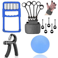 Dr. Care Home Exerciser Kit: Adjustable Fitness Tools For All Fitness Levels - Stress Pain Reliever, Hand Grip, Arm Exerciser (Blue Hand Gripper Kit)